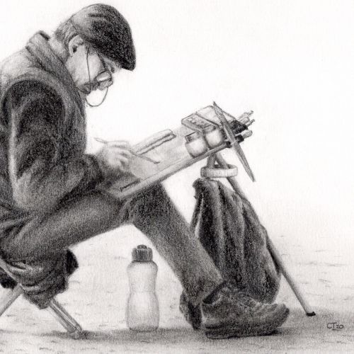 Kunstenaar in Porto grafiet A4 Schut 2020 kopie.jpg